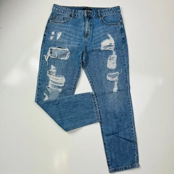 Forever 21 Distressed Blue Straight Jeans‎ Size 27 - Picture 2 of 10